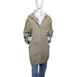 Michel Antoni Vintage Quiet Luxury 100% Wool Hooded Coatigan Size XXL